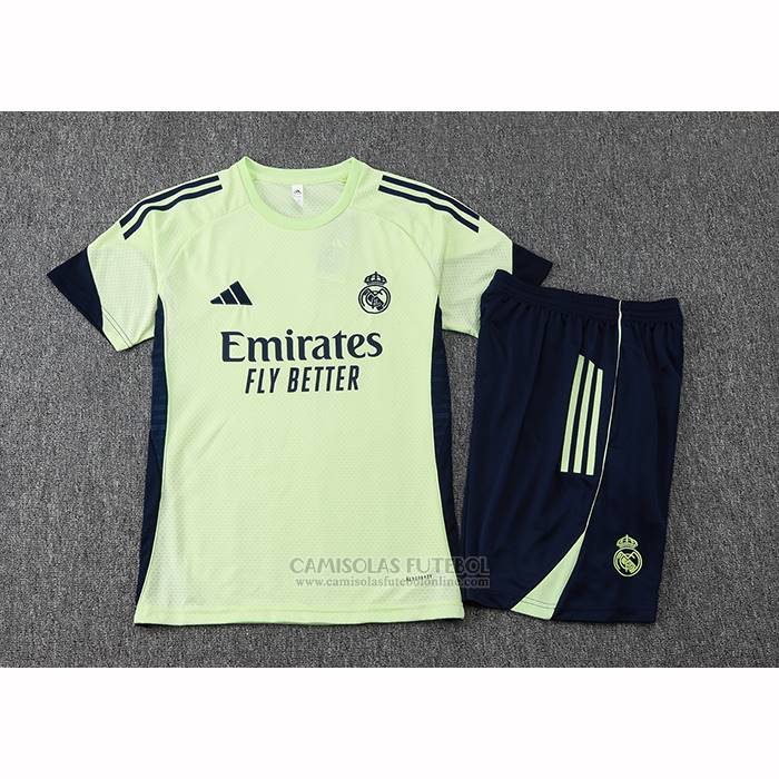 Fato de Treino Real Madrid Manga Curta 2025-2026 Verde - Calcas Curta
